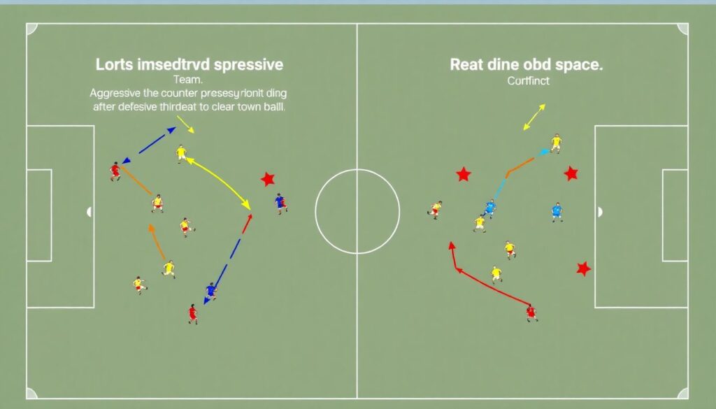 Как работают защитники в переходной зоне после потери мяча - иллюстрация