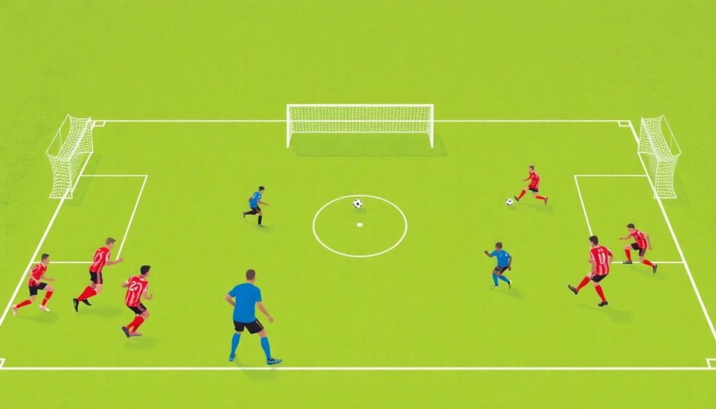 Стратегии взаимодействия обороны и атаки в период владения мячом - иллюстрация