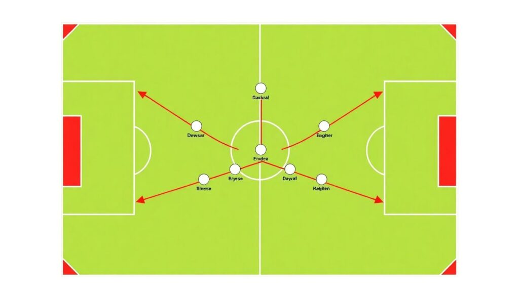 Стратегии взаимодействия обороны и атаки в период владения мячом - иллюстрация